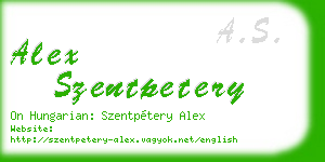 alex szentpetery business card