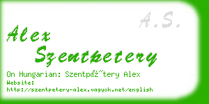 alex szentpetery business card